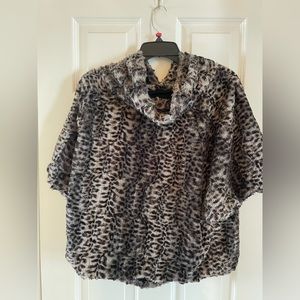 Faux fur animal print top